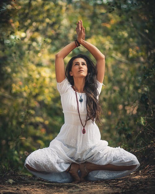 woman doing yoga